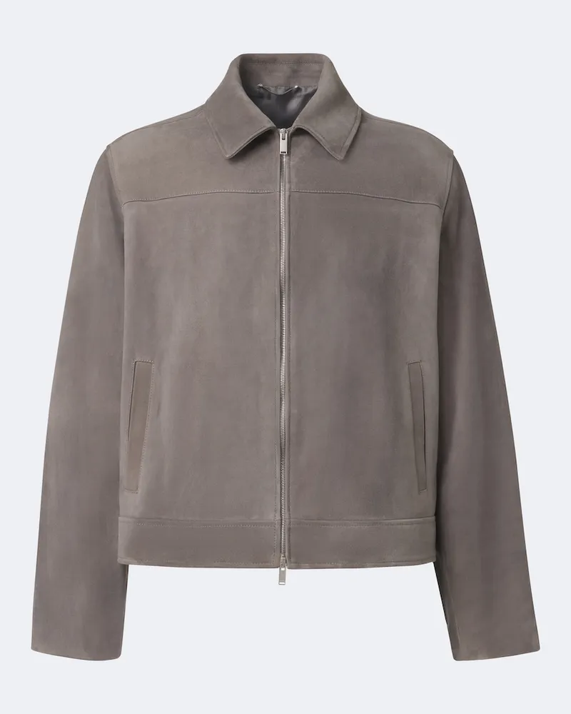LARDINI Jacke aus Veloursleder Grau