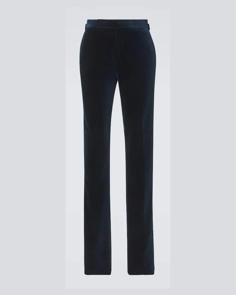 Ralph Lauren Gerade Hose aus Baumwolle Blau