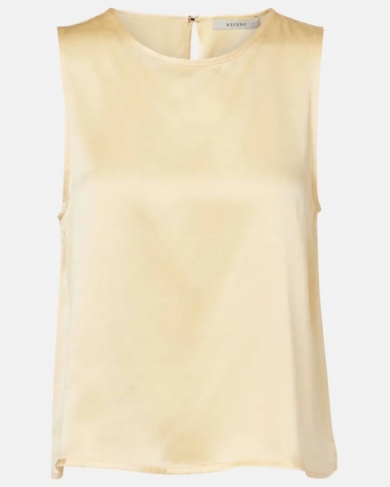 ASCENO Top Sofia aus Seiden-Charmeuse Gelb