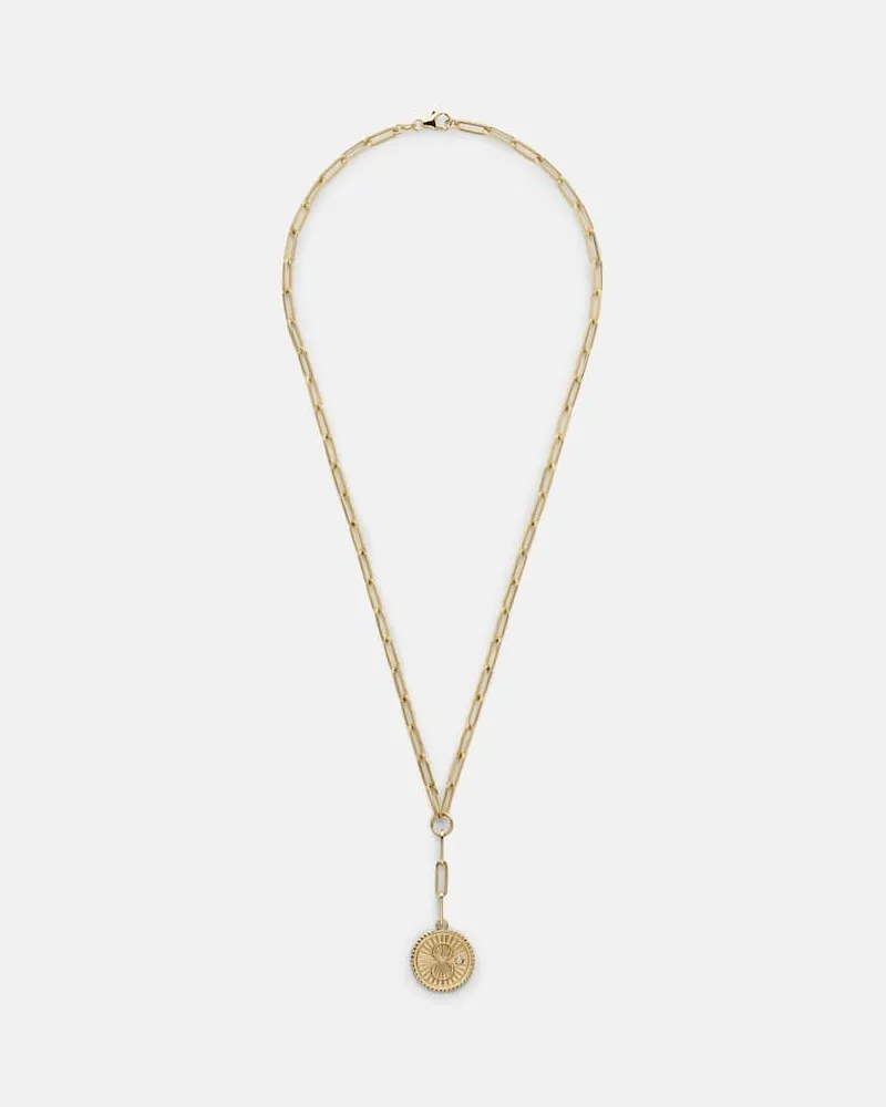 FOUNDRAE Halskette Karma Clip aus 18kt Gelbgold mit Diamant Gold