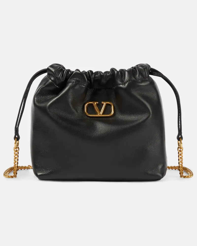 Valentino Garavani Clutch VLogo Signature Mini aus Leder Schwarz