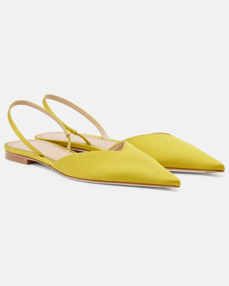 Victoria Beckham Slingback-Ballerinas aus Satin Grün