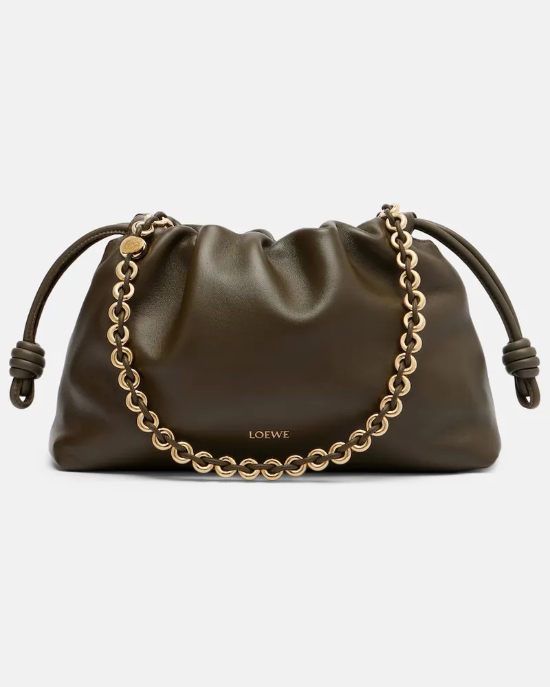 Loewe Clutch Flamenco Medium aus Leder Grün