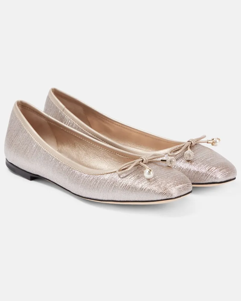 Jimmy Choo Ballerinas Elme mit Glitter Nude
