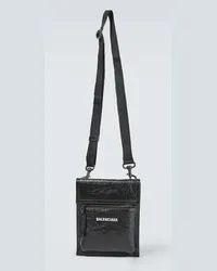 Balenciaga Etui mit Riemen Explorer aus Leder Schwarz