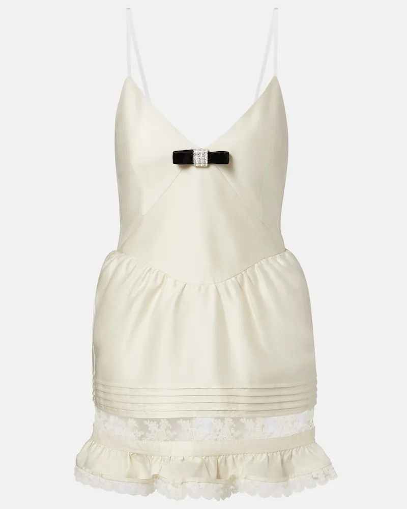 SHUSHU/TONG Minikleid aus Wolle und Seide Weiß