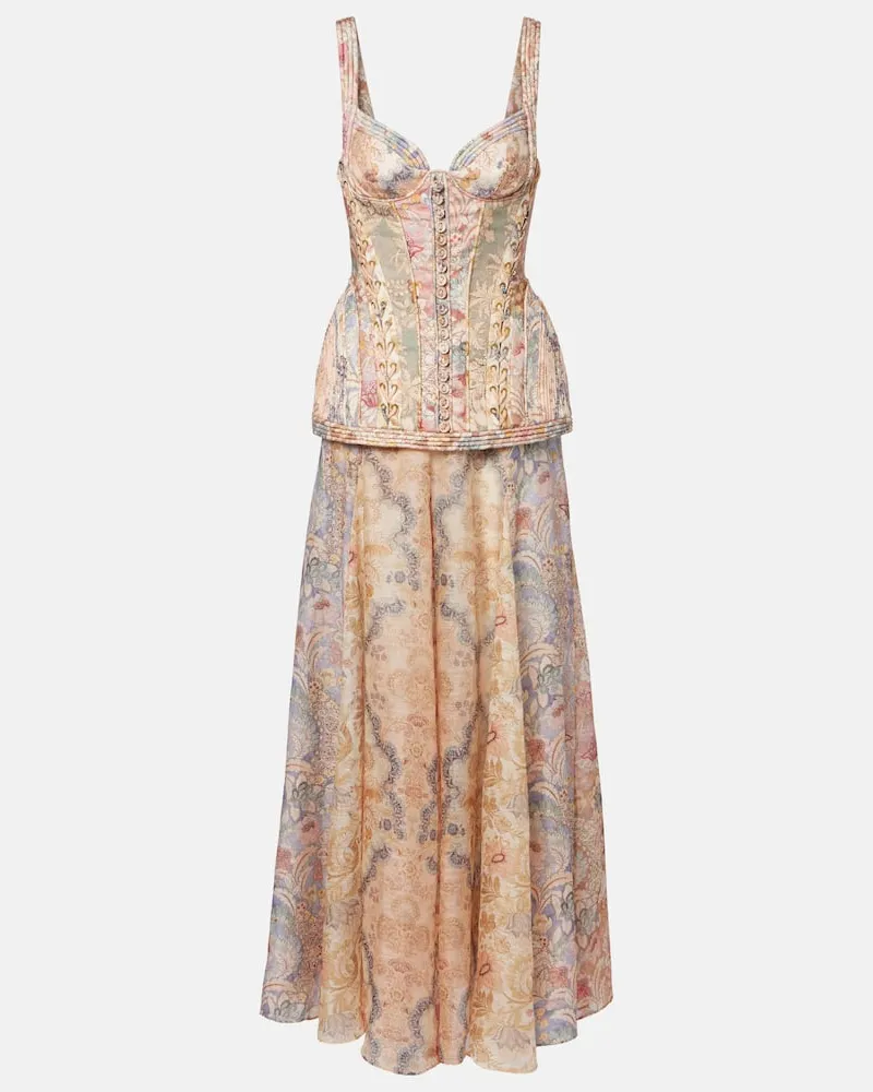 Zimmermann Robe Rebellion aus Leinen Multicolor