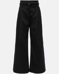 Proenza Schouler White Label Weite High-Rise-Hose Raver Schwarz