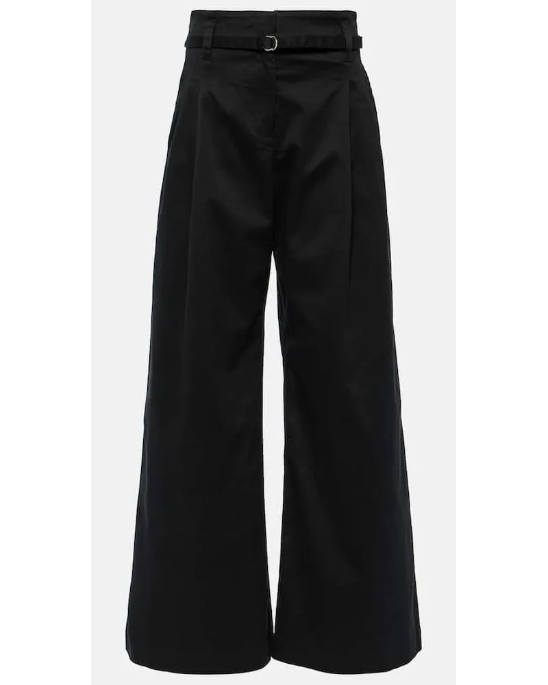 Proenza Schouler White Label Weite High-Rise-Hose Raver Schwarz