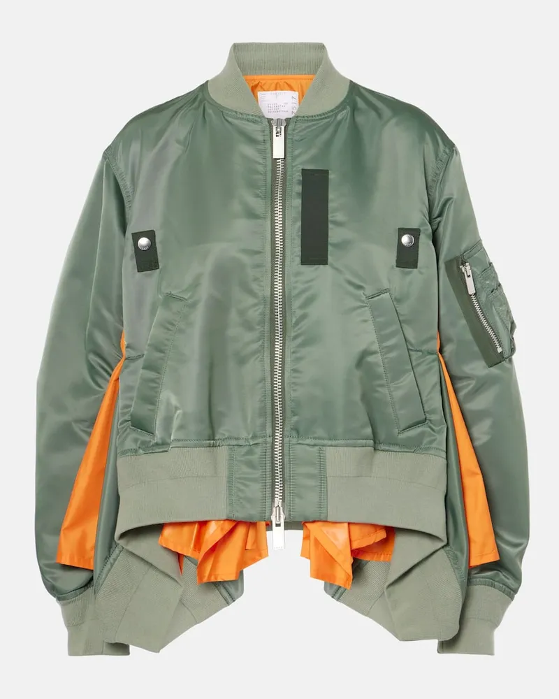 Sacai Bomberjacke aus Twill Gruen