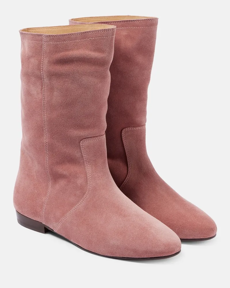 Isabel Marant Stiefel Stefa aus Veloursleder Rosa