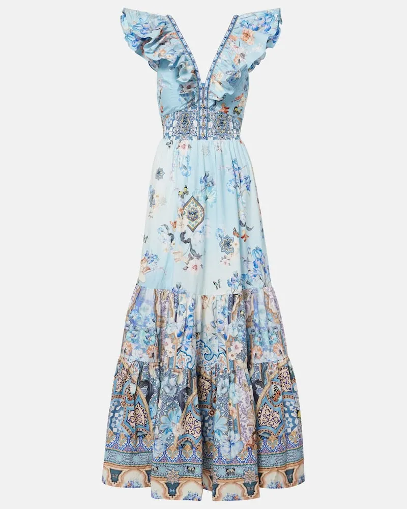 Camilla Maxikleid aus Baumwolle Blau