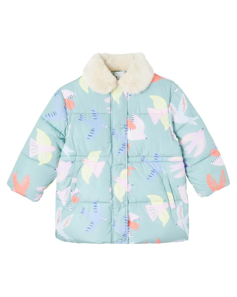 Stella McCartney Kids Bedruckte Jacke mit Faux Shearling Multicolor