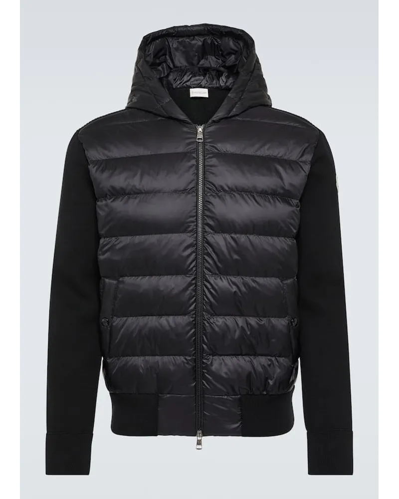 Moncler Daunenjacke aus Wolle Schwarz