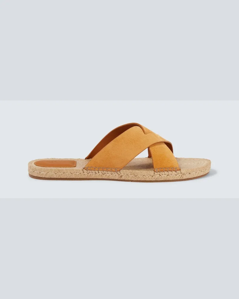 Ermenegildo Zegna Espadrille-Sandalen aus Veloursleder Orange