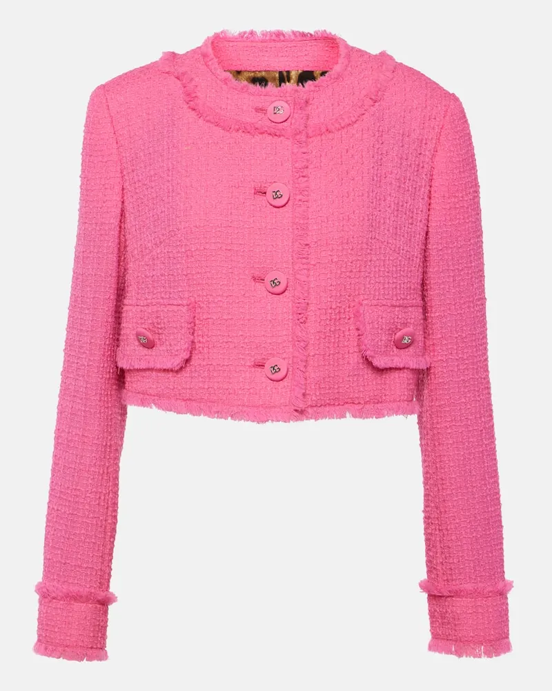 Dolce & Gabbana Cropped-Jacke aus Tweed Rosa