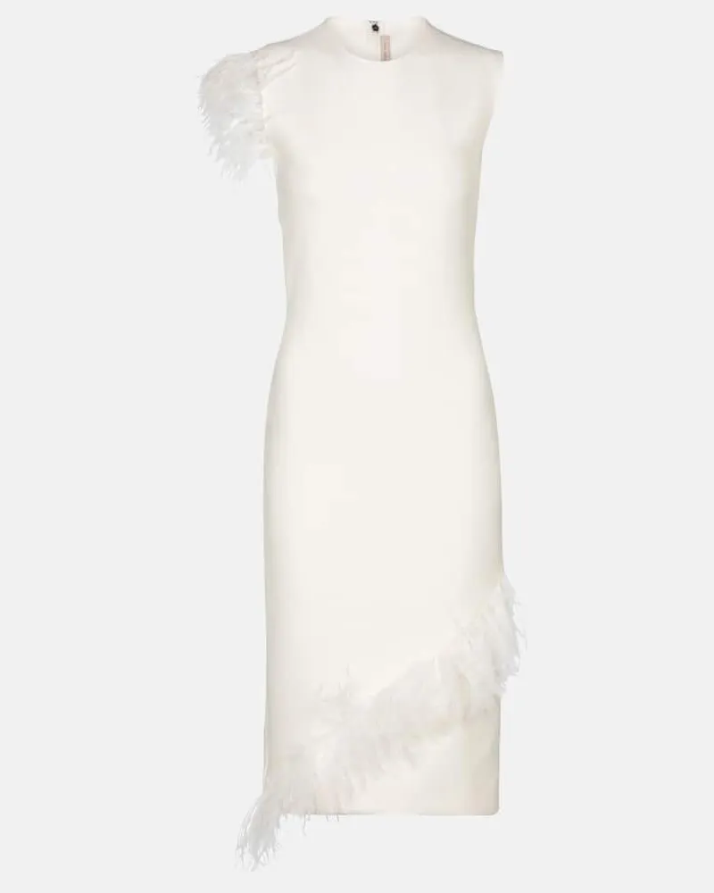 Christopher Kane Minikleid mit Federn Weiß