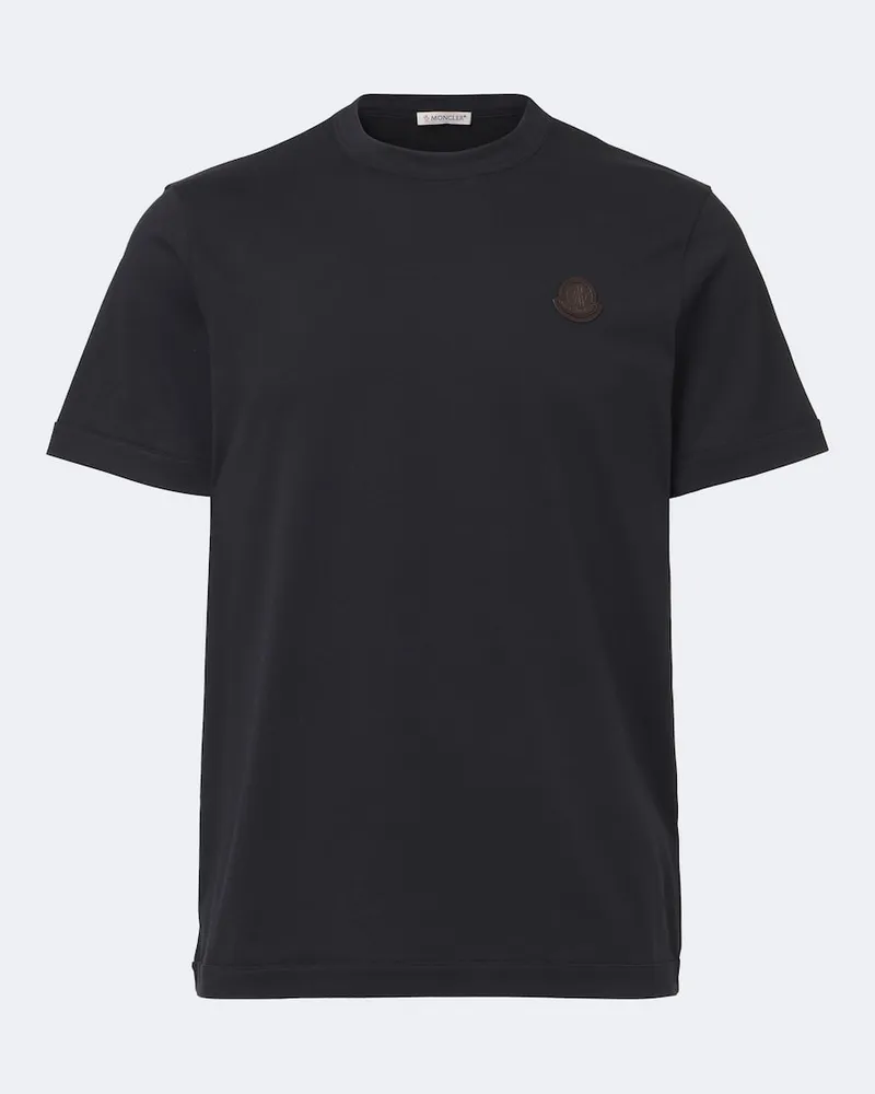 Moncler T-Shirt aus Baumwoll-Jersey Blau