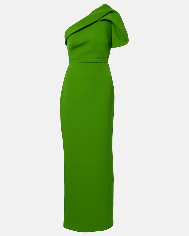 Safiyaa One-Shoulder-Robe aus Crêpe Grün