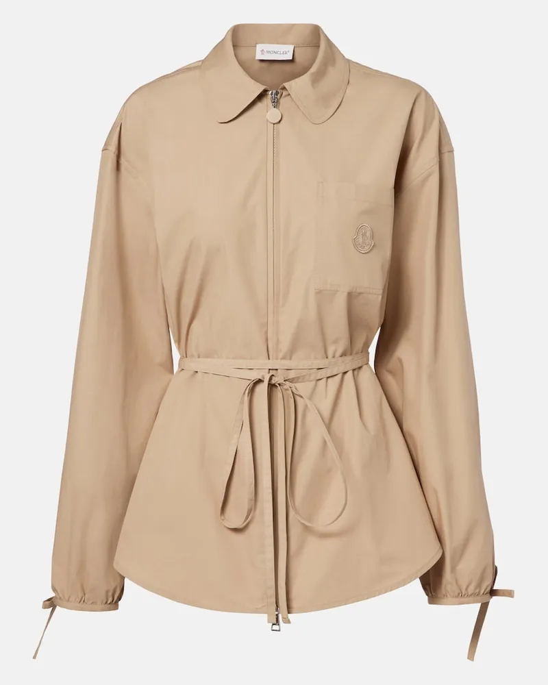 Moncler Hemd aus Baumwollpopeline Beige