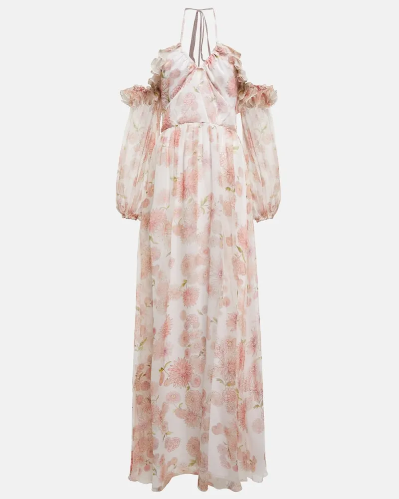 Giambattista Valli Off-Shoulder-Robe aus Seide Weiß