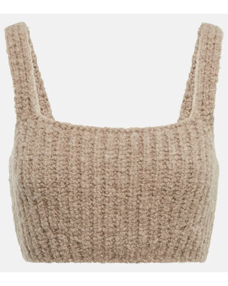 Loro Piana Cropped-Top aus Kaschmir Braun