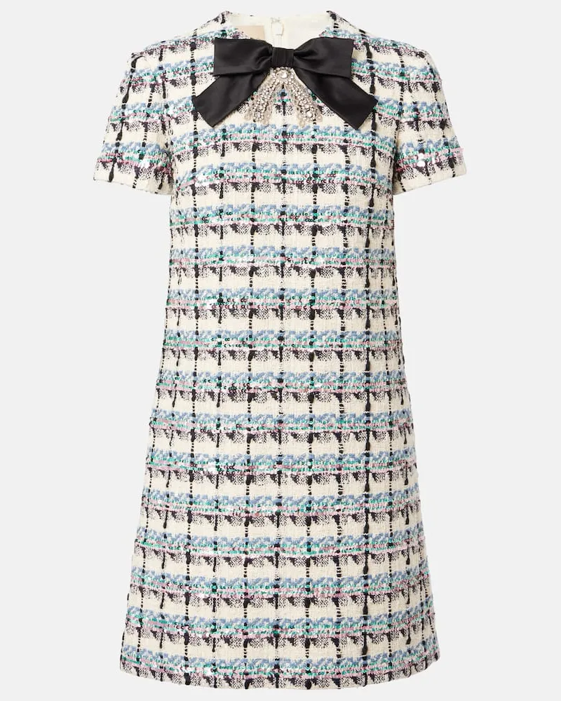 Valentino Garavani Verziertes Minikleid aus Tweed Weiß