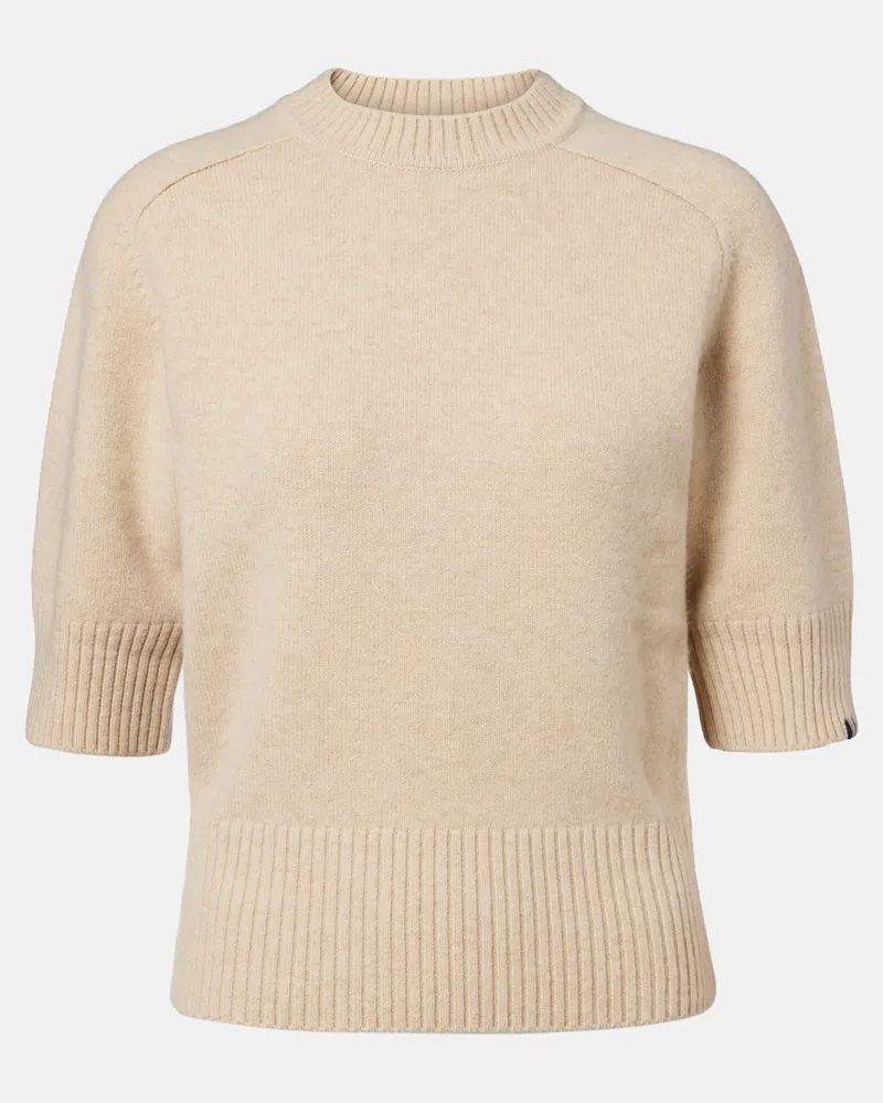 extreme cashmere Top N°374 Lauren aus einem Kaschmirgemisch Beige