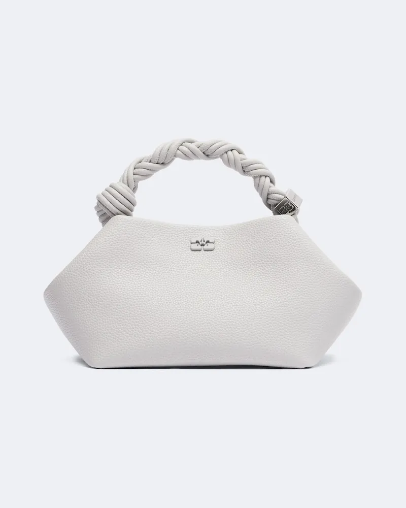 Ganni Henkeltasche Bou Mini aus Leder Grau