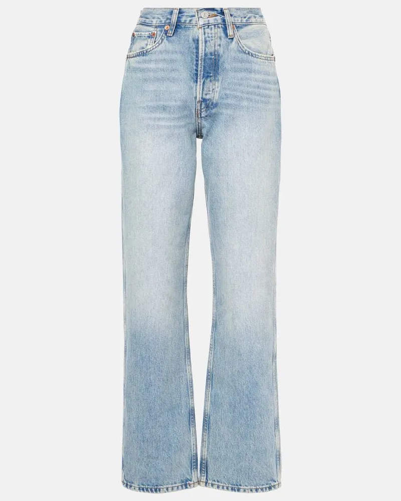 RE/DONE High-Rise Straight Jeans 90s Blau
