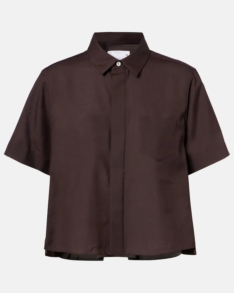 Sacai Cropped-Hemd Braun