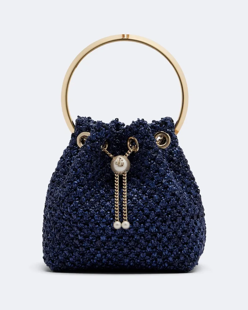 Jimmy Choo Bucket Bag Bon Bon mit Zierperlen Blau