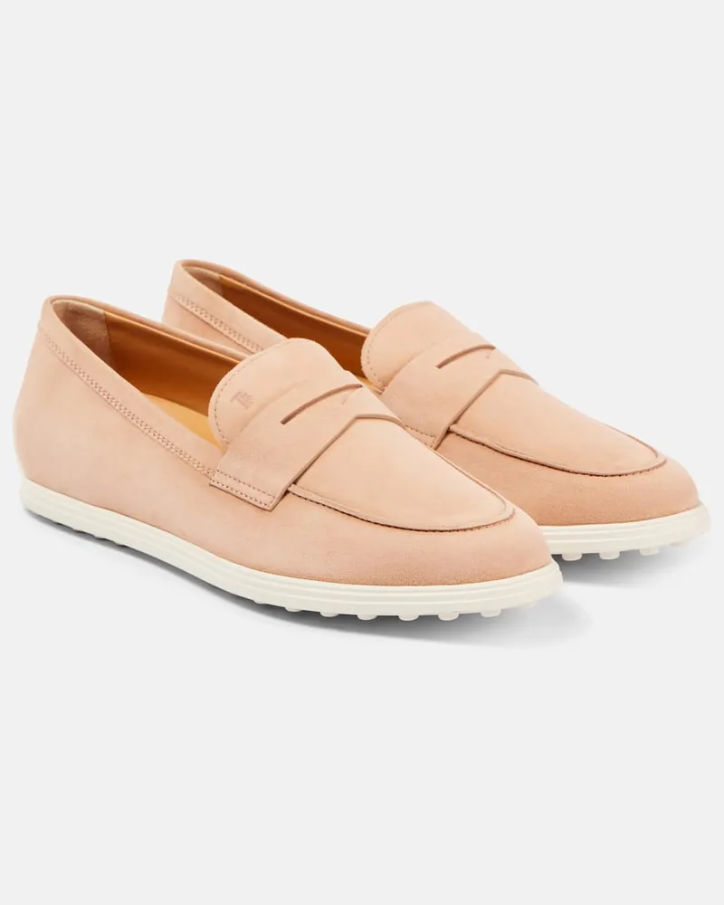 TOD'S Loafers Gommino aus Veloursleder Rosa
