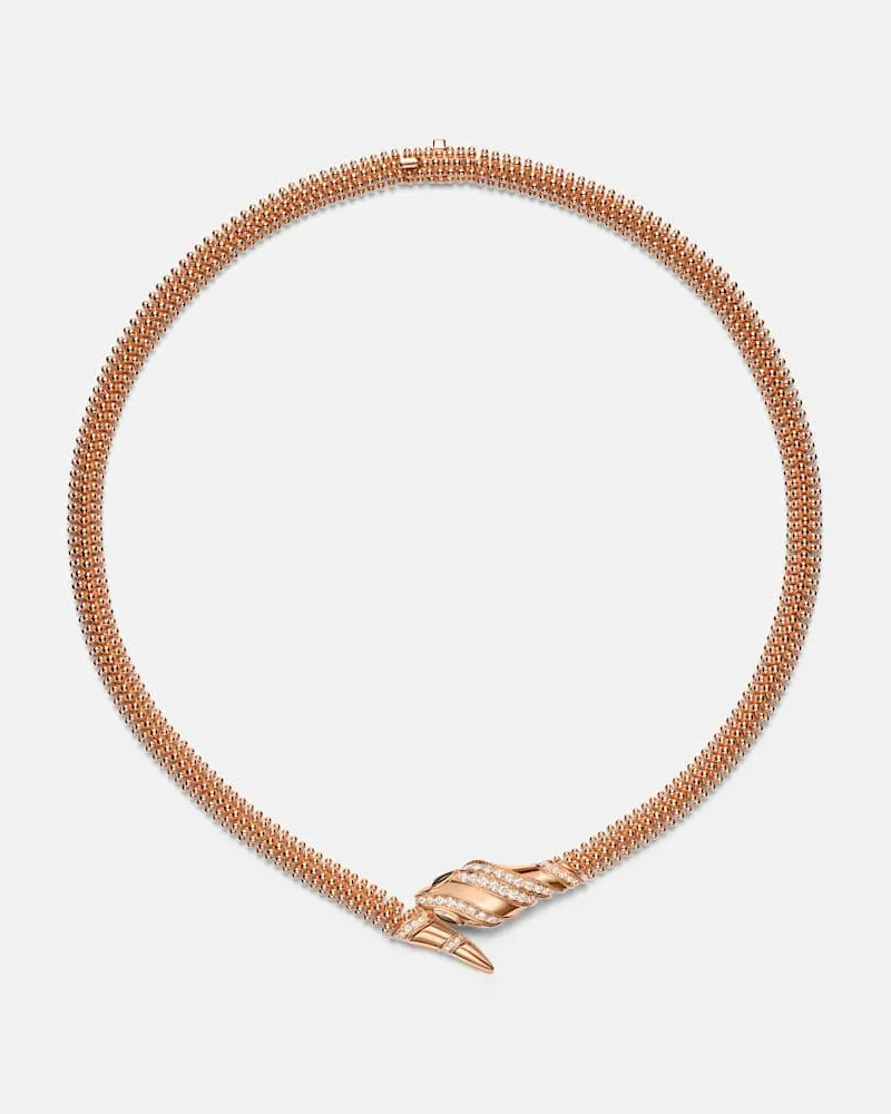 Bulgari Halskette Serpenti aus 18kt Roségold mit Diamanten und Onyx Gold