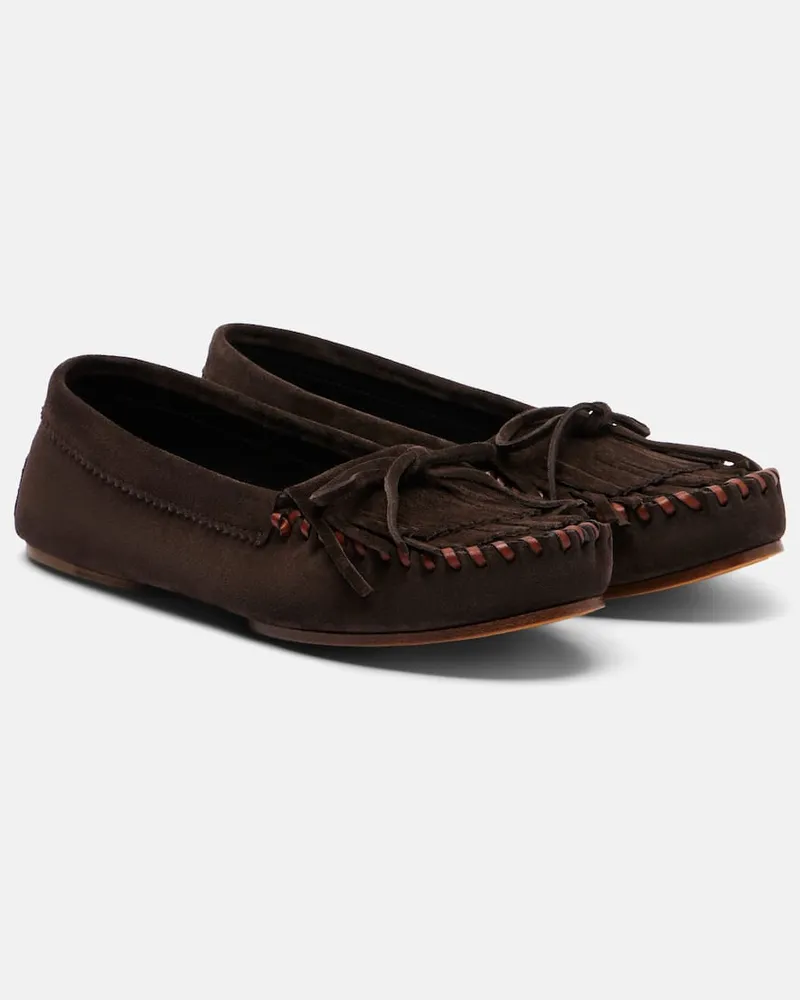 Paris Texas Mokassins Indiana aus Veloursleder Braun