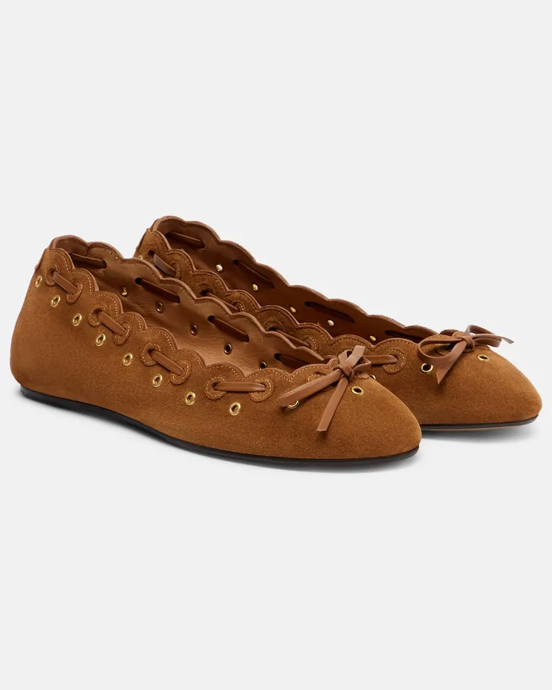 Isabel Marant Ballerinas Balfy aus Veloursleder Braun