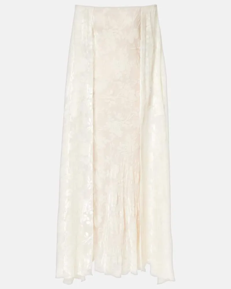 Rodarte Maxirock aus Satin-Jacquard Weiß