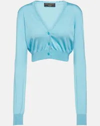 Dolce & Gabbana Cropped-Cardigan Capri aus Seide Blau