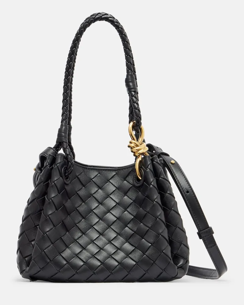 Bottega Veneta Tote Parachute Small aus Leder Schwarz
