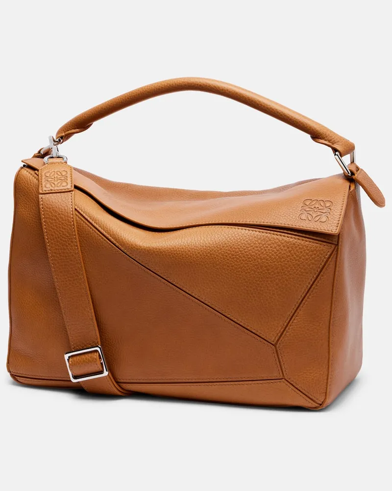Loewe Tote Bag Puzzle Large aus Leder Braun