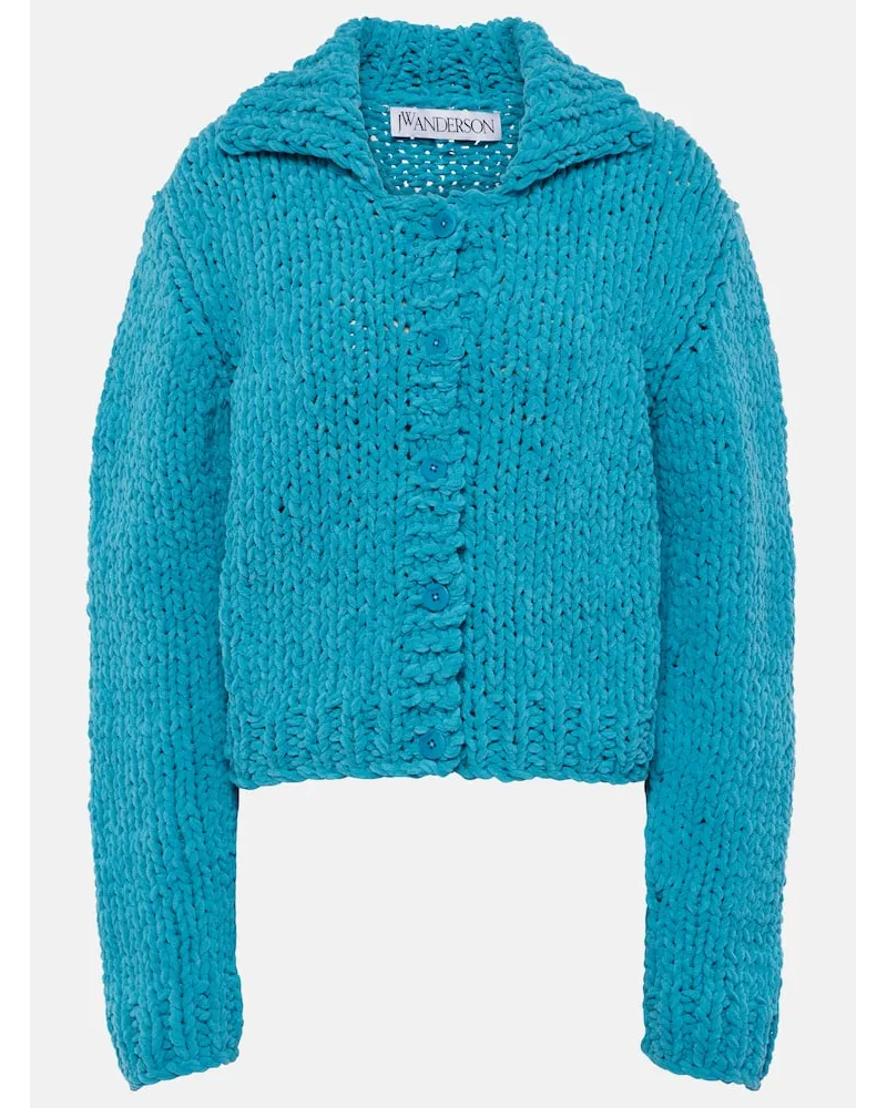 J.W.Anderson Cardigan aus Chenille Blau