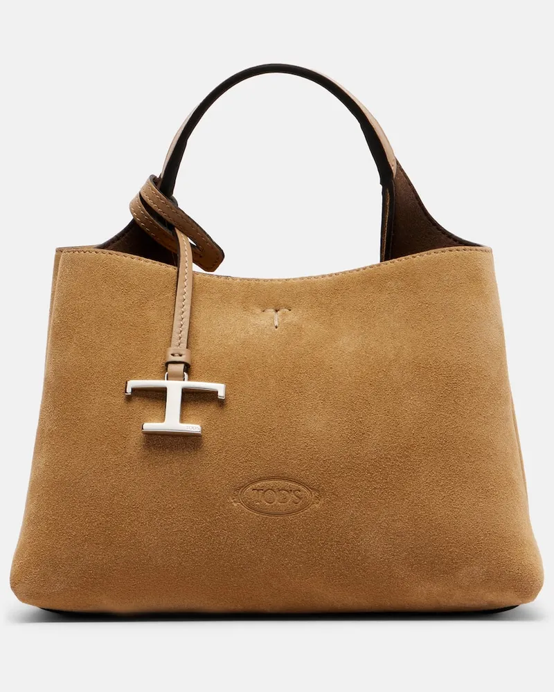 TOD'S Tote Bag Apa Mini aus Veloursleder Braun