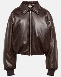 Acne Studios Bomberjacke aus Lederimitat Braun