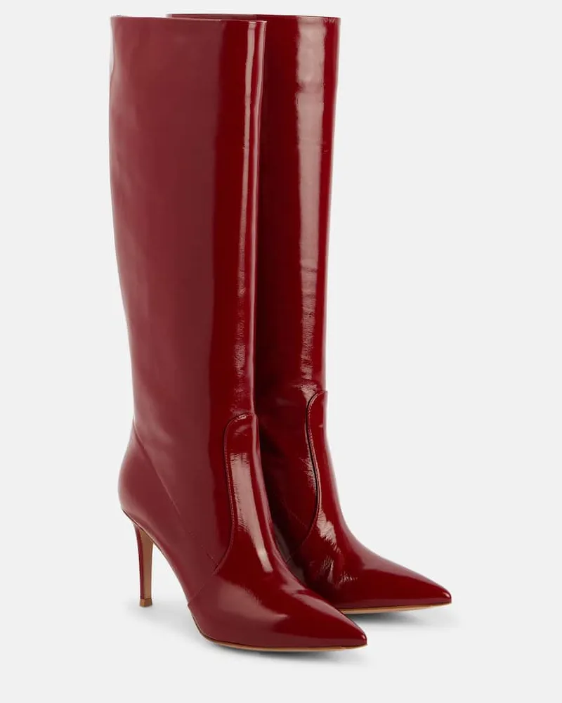Gianvito Rossi Stiefel Hansen 85 aus Lackleder Rot