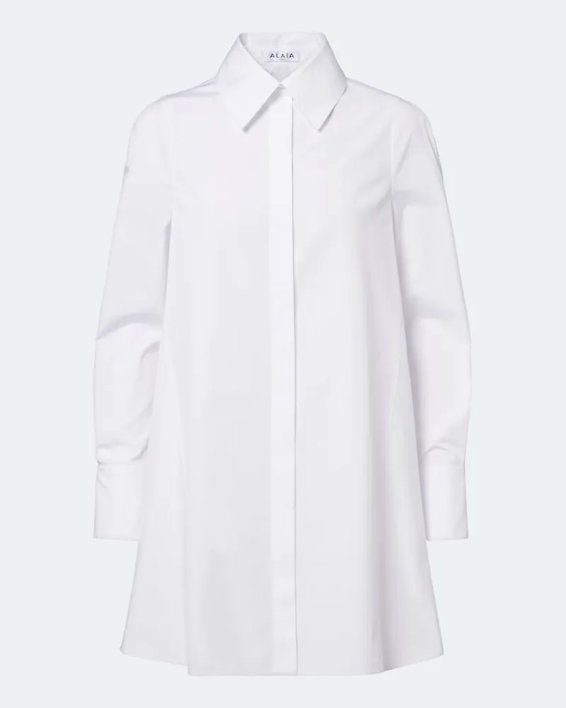 Alaïa Alaïa Minikleid aus Baumwollpopeline Weiß