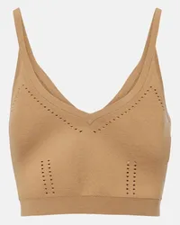 Max Mara Cropped-Top aus Strick Beige