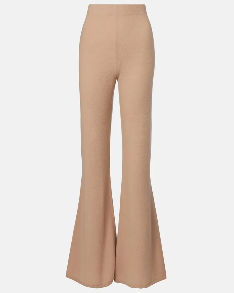 Gabriela Hearst Schlaghose Zaulike aus Kaschmir Beige