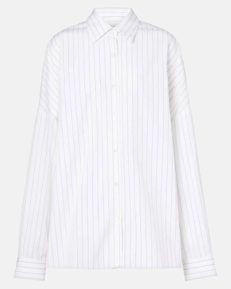 Dries van Noten Oversize-Hemd aus Baumwollpopeline Weiß