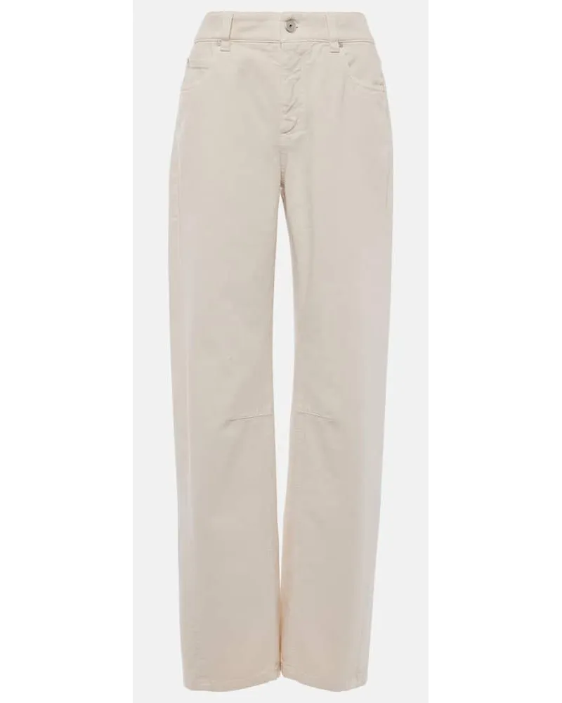 Brunello Cucinelli Mid-Rise Straight Jeans Weiss