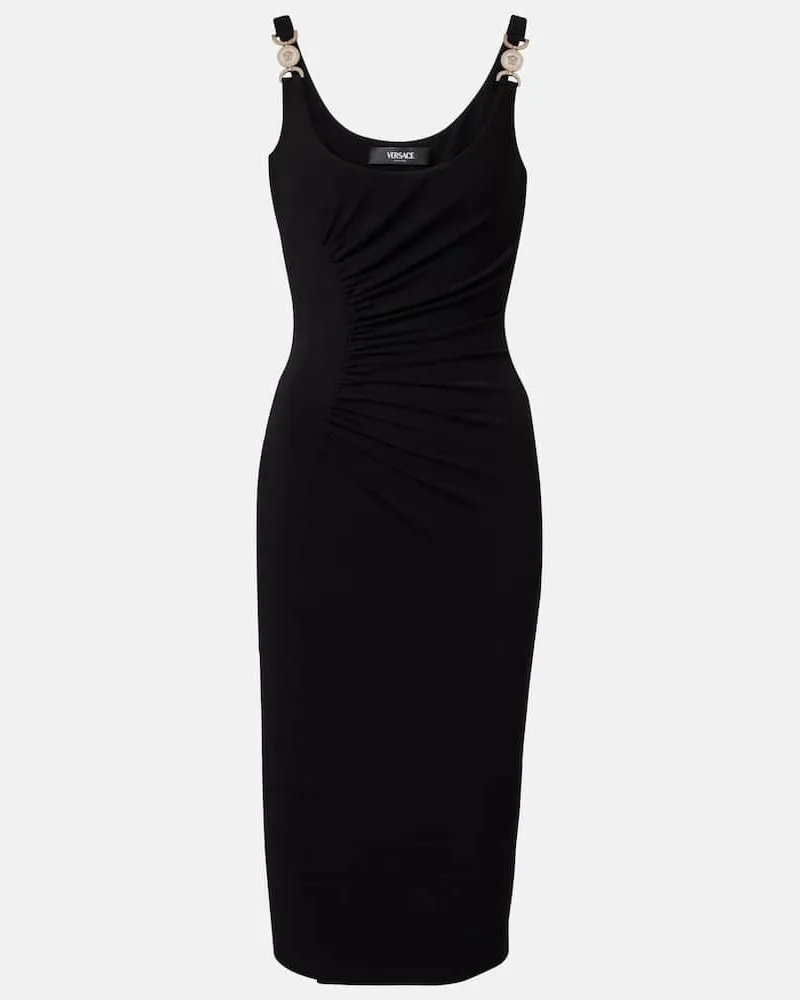 Versace Cocktailkleid Medusa aus Jersey Schwarz